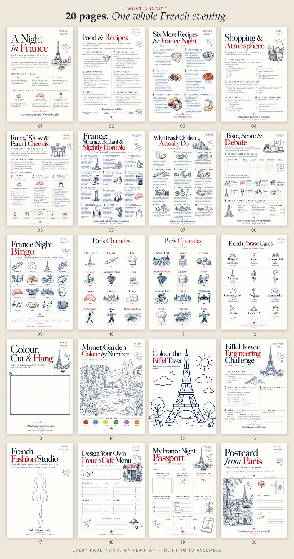 All 20 pages of A Night in France