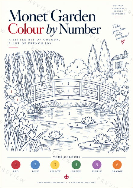 Monet Garden Colour by Number